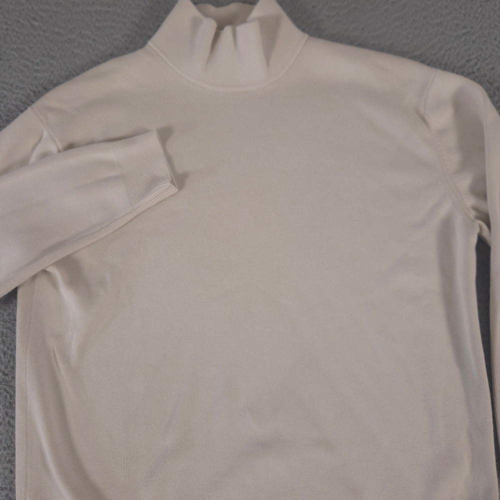 Banana Republic Sweater Mens XL Cream‎ Sportif Mock N Supima Cotton Ribbed Knit